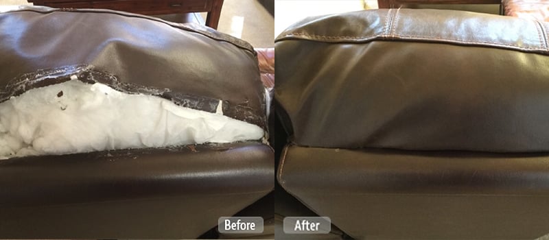 Ripped seam leather couch repair