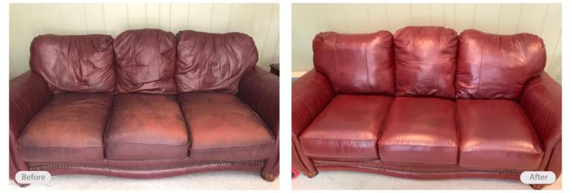 Leather couch redye and restoration
