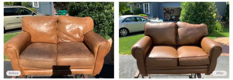 Leather love seat restoration