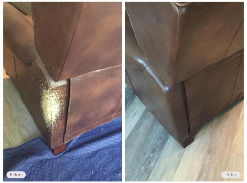 Leather chair restoration. Don't let the cat win!