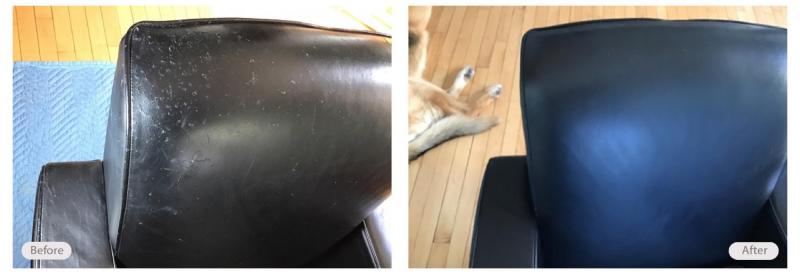 Cat scratch fever restored on this leather chair