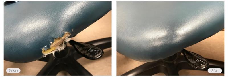 Vinyl swivel chair repair