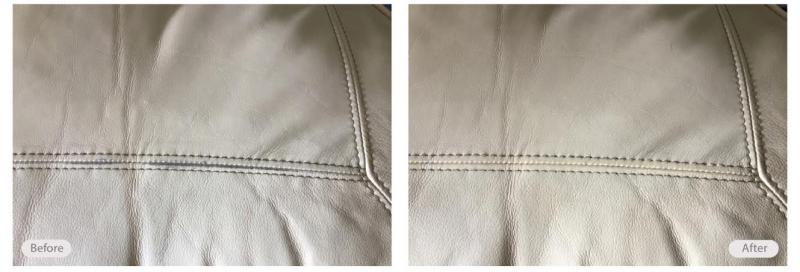 Leather cushion stitching repair