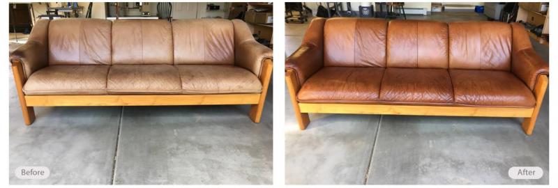 Leather sofa restoration