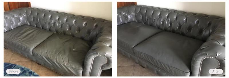 Leather couch redye and restoration