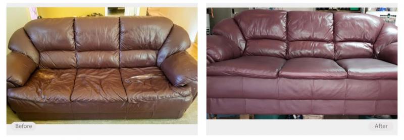 Leather sofa redye, repair and restoration