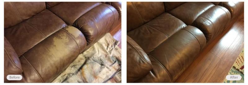 Leather couch redye and restoration