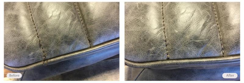 Leather cushion seam repair