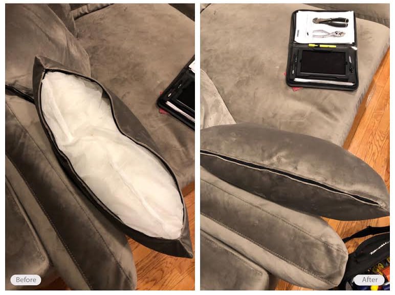 Pillow seam repair