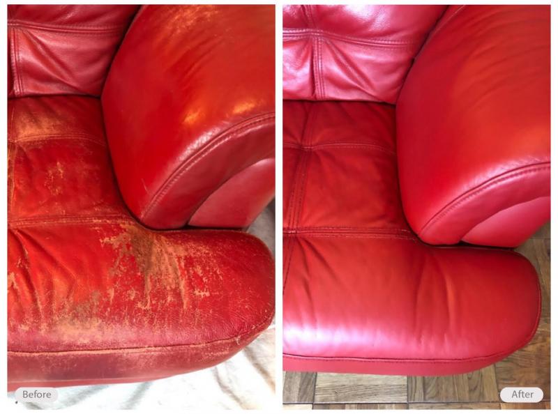 Leather chair redye and restoration