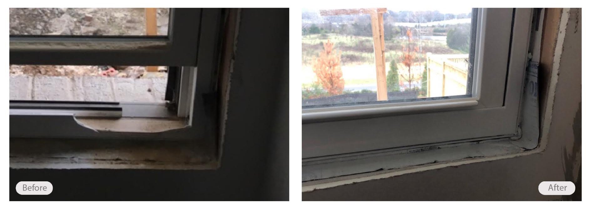 Vinyl window casing repair done in-place, no need to replace